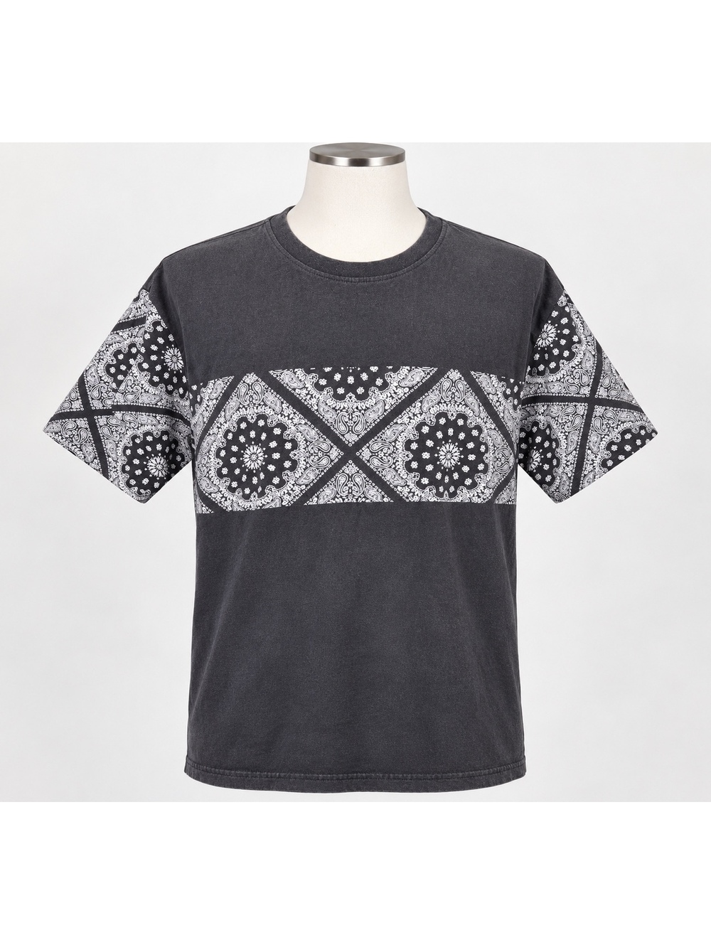 Pro Daya Heavy Weight Mens XL Black Bandana Paisley T Shirt Y2K Streetwear
